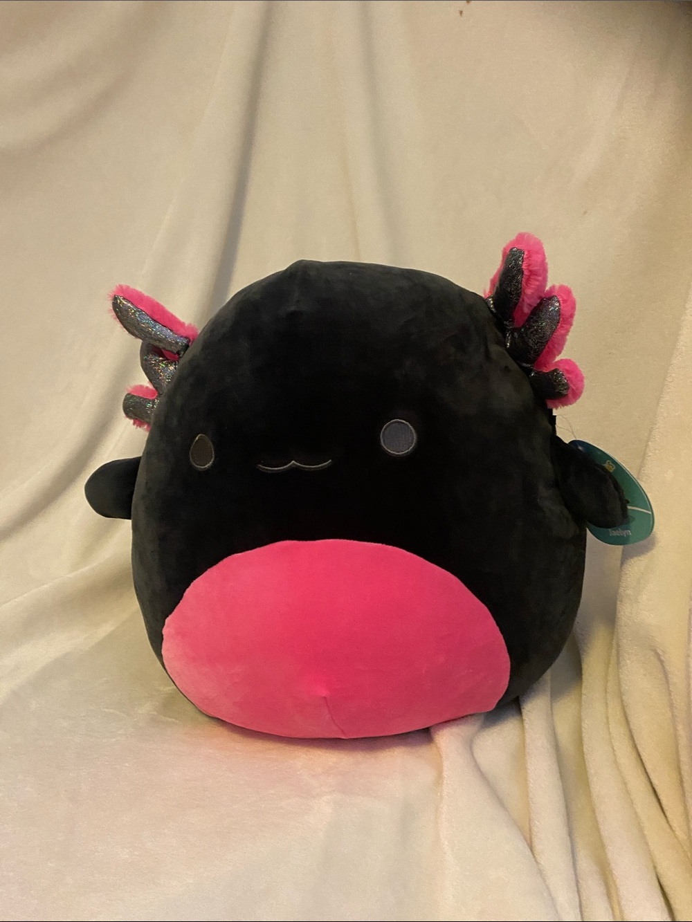 Squishmallows Black and Hot Pink Axolotl Plush